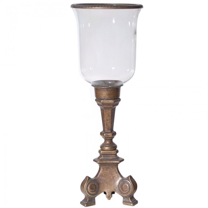 Κηροπήγιο Μπρούτζινο με Γυαλί 1331BR