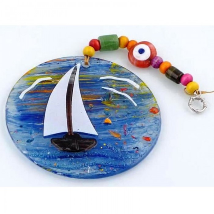 Γυάλινο Κρεμαστό Καράβι 03