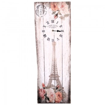 Ρολόι Τοίχου Με Λουλούδια Και Πύργο Του Άιφελ 41125