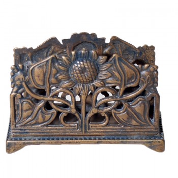 Χαρτοθήκη Fiore Μπρούτζινη Με Ανάγλυφο Ηλιοτρόπιο 339BR