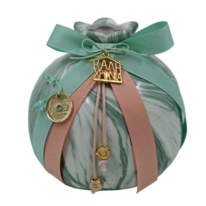 Ρόδι Κεραμικό Διακοσμημένο 2111GR