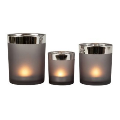 Κηροπήγια Γυάλινα Γκρι 6049