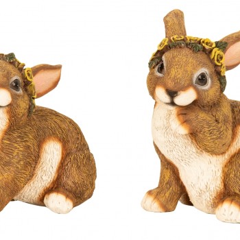 Κουνελάκια Με Στεφανάκι Από Λουλούδια Σ/2 9531