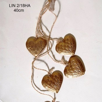 Κρεμαστές Ανάγλυφες Χρυσές Καρδιές