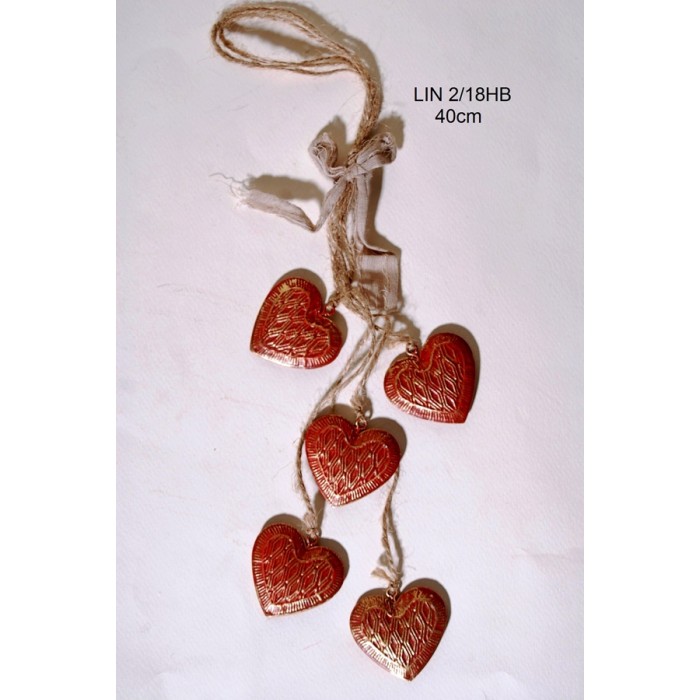 Κρεμαστές Ανάγλυφες Κόκκινες Καρδιές