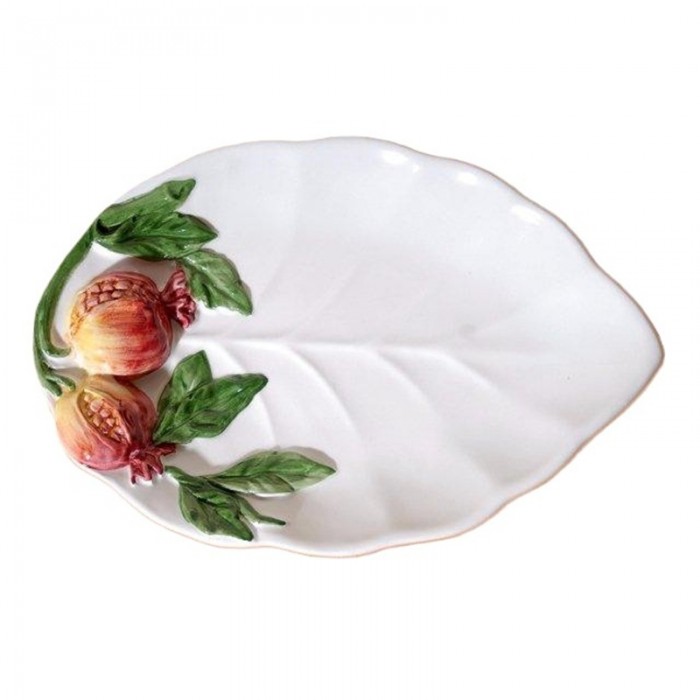 Πιατέλα Φαγιάνς Με Ανάγλυφα Ρόδια Χρωματιστά 1688