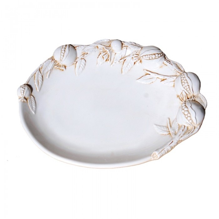 Πιατέλα Φαγιάνς Με Ανάγλυφα Ρόδια 1430