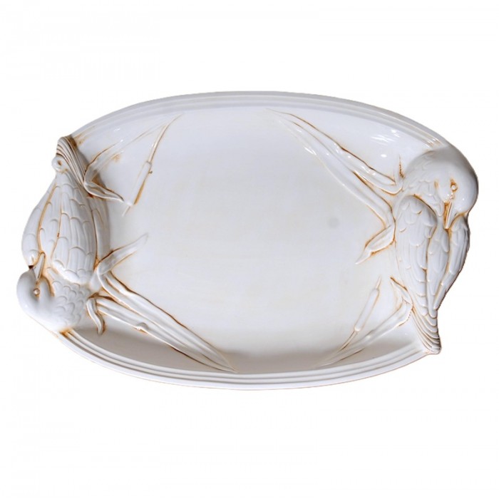 Δίσκος Με Πάπιες Λευκός Φαγιάνς 1624