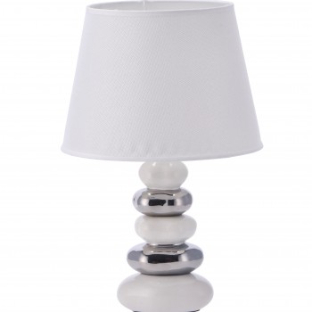 Επιτραπέζιο Φωτιστικό Σε Λευκές και Ασημί Αποχρώσεις 100481WT
