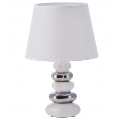 Επιτραπέζιο Φωτιστικό Σε Λευκές και Ασημί Αποχρώσεις 100481WT