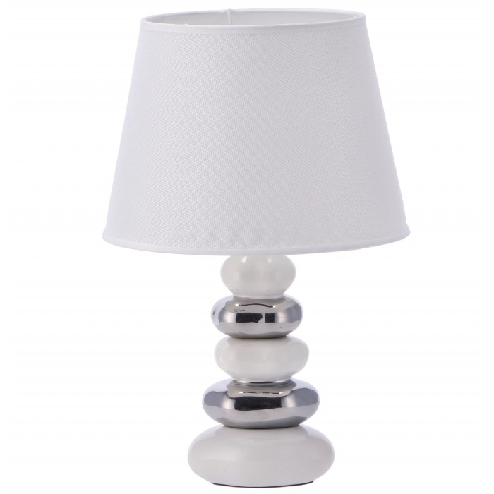 Επιτραπέζιο Φωτιστικό Σε Λευκές και Ασημί Αποχρώσεις 100481WT
