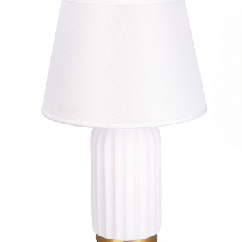 Επιτραπέζιο Φωτιστικό Λευκό Με Χρυσές Λεπτομέρειες 110012GL