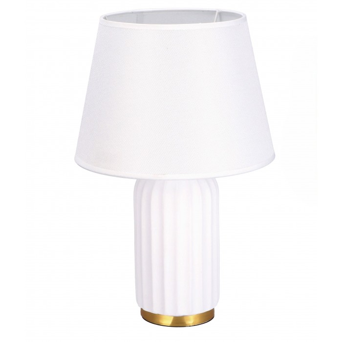 Επιτραπέζιο Φωτιστικό Λευκό Με Χρυσές Λεπτομέρειες 110012GL