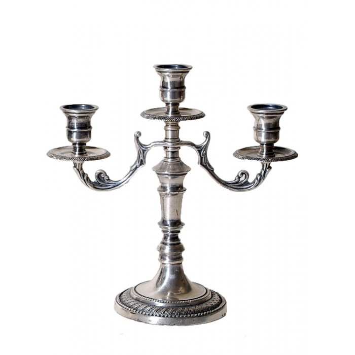 Κηροπήγιο 3Κερο Μπρούτζινο Επάργυρο 582E