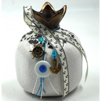 Ρόδι Λευκό Με Χρυσές Λεπτομέρειες 2109WT