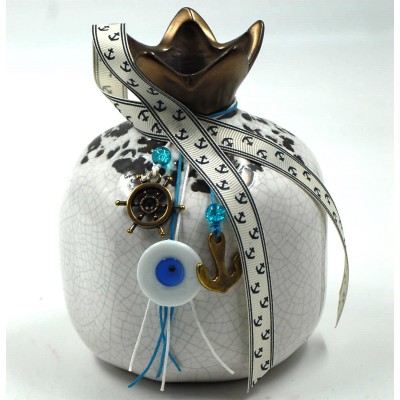 Ρόδι Λευκό Με Χρυσές Λεπτομέρειες 2109WT