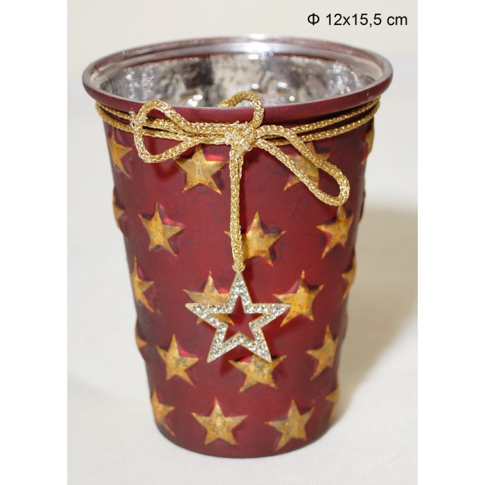 Κηροπήγειο Γυάλινο Χριστουγεννιάτικο